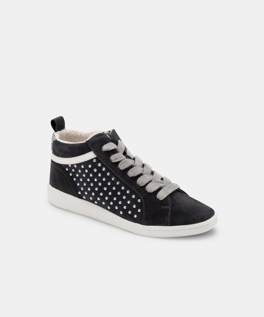NIKKO SNEAKERS IN ANTHRACITE STUDDED SUEDE -   Dolce Vita - image 3