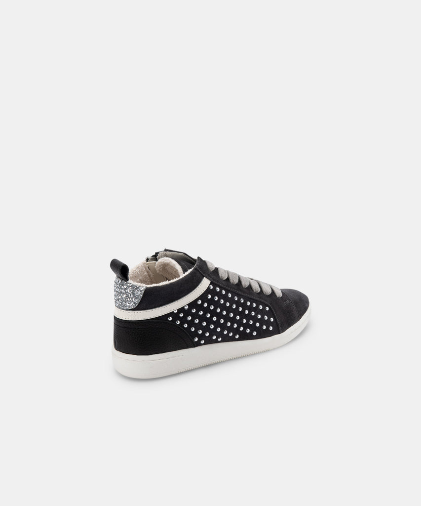 NIKKO SNEAKERS IN ANTHRACITE STUDDED SUEDE -   Dolce Vita - image 4