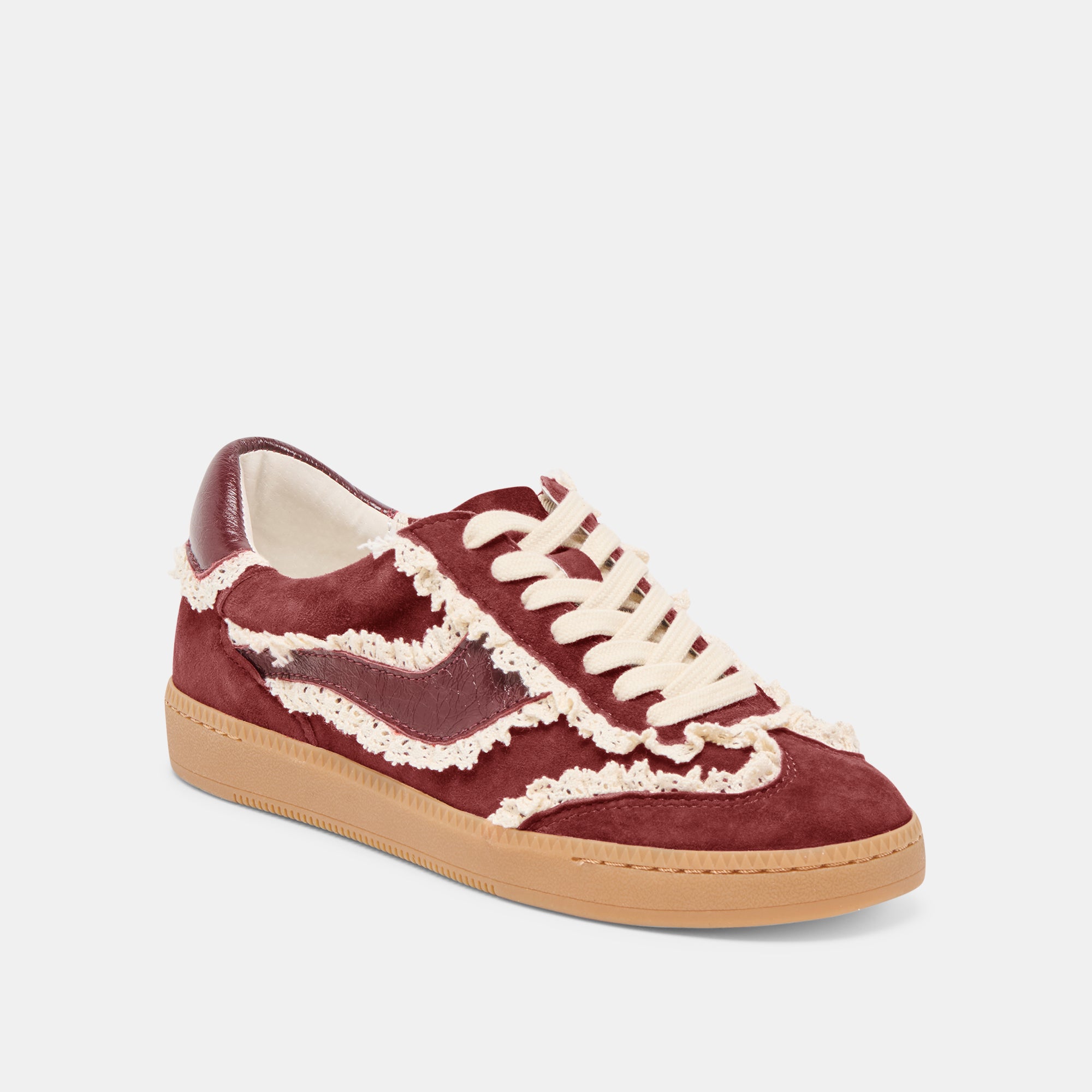 NOTICE LACE SNEAKERS OXBLOOD SUEDE