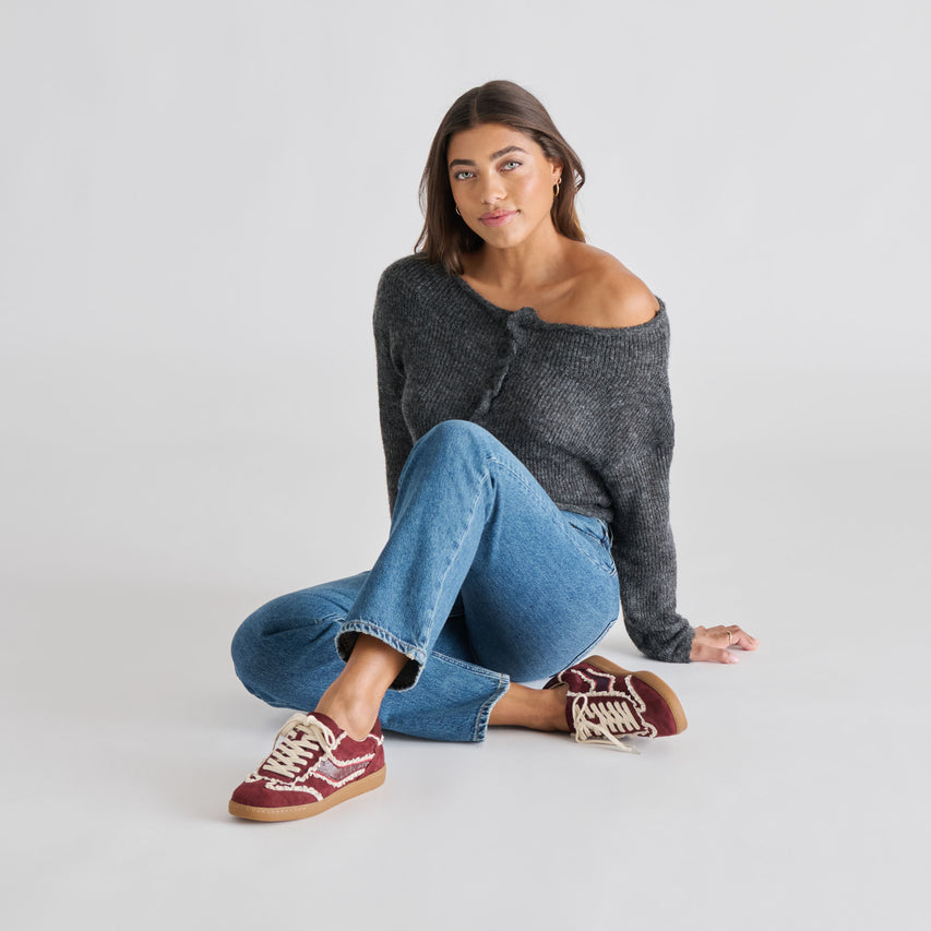 NOTICE LACE SNEAKERS OXBLOOD SUEDE