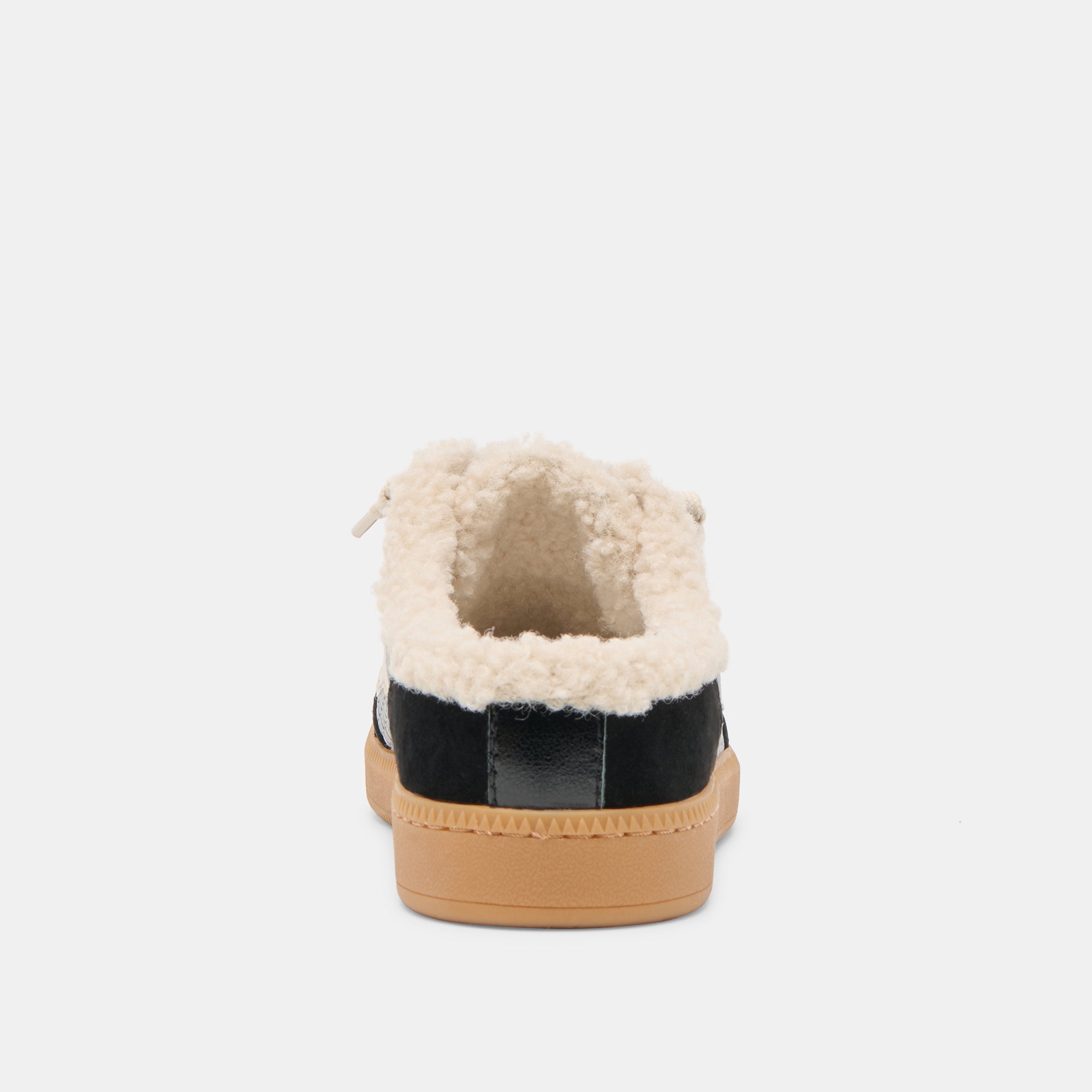 NOTICE SLIDE PLUSH SNEAKERS BLACK WOVEN LEATHER