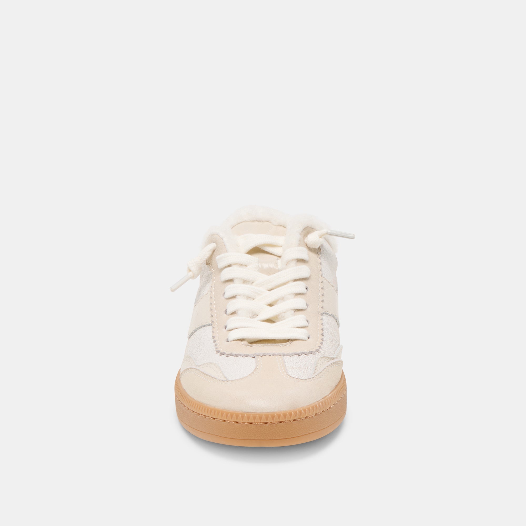 NOTICE SLIDE PLUSH SNEAKERS OFF WHITE CRACKLED LEATHER