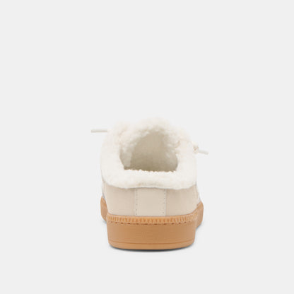 NOTICE SLIDE PLUSH SNEAKERS OFF WHITE CRACKLED LEATHER