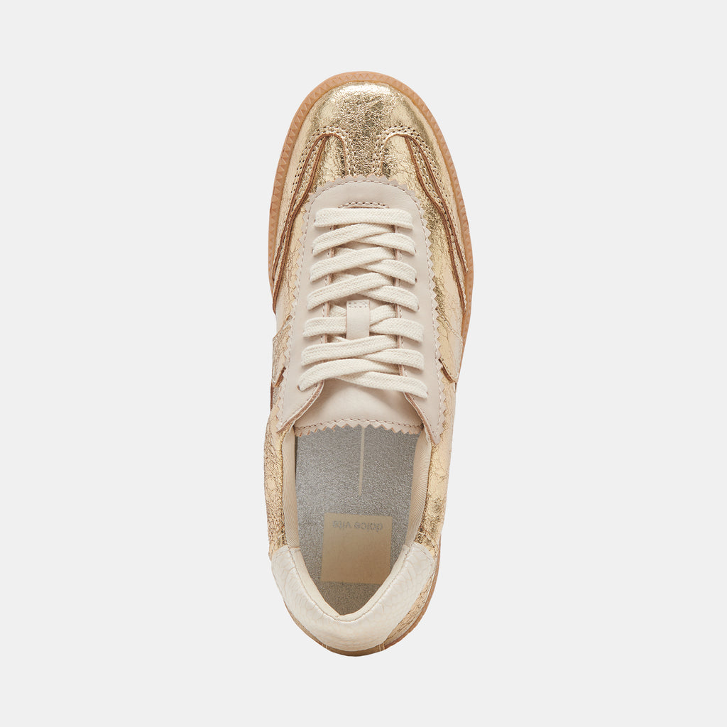 NOTICE WIDE SNEAKERS GOLD DISTRESSED LEATHER - image 8