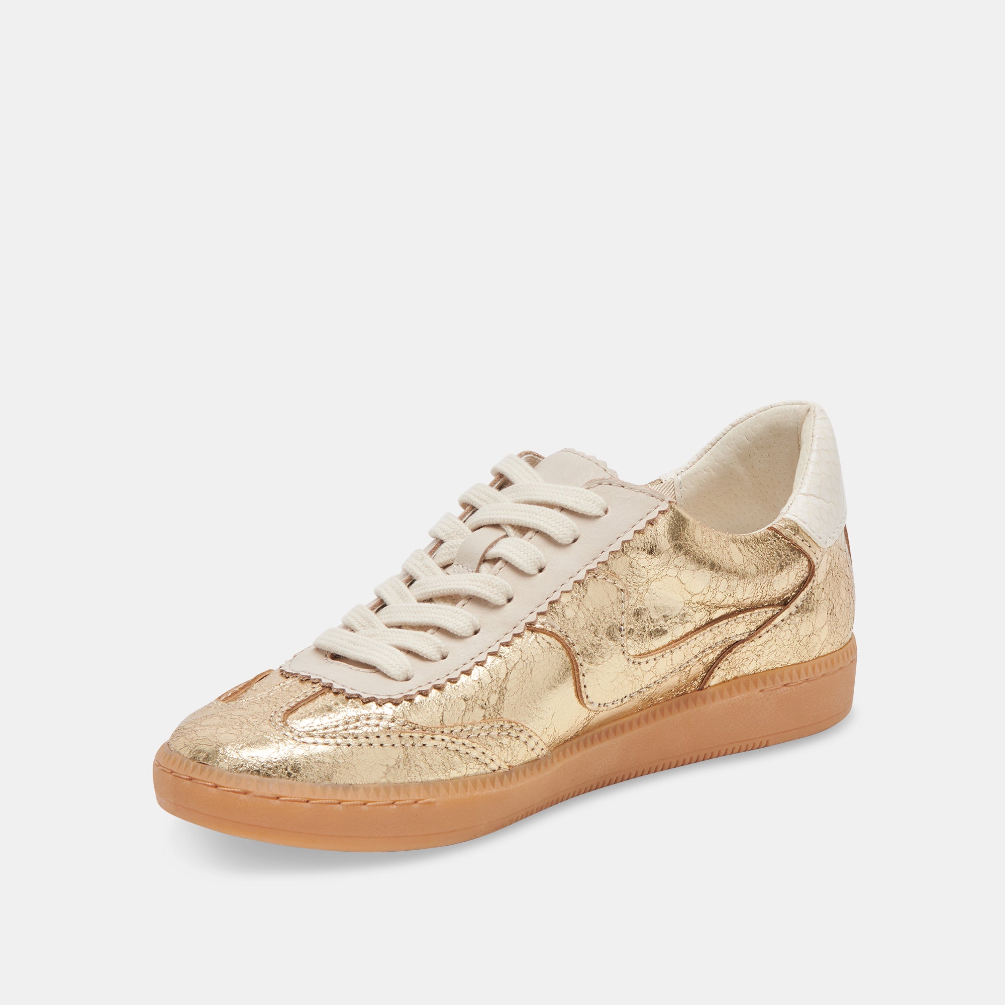 Notice Sneakers Gold Distressed Leather | Gold Leather Sneakers â Dolce Vita