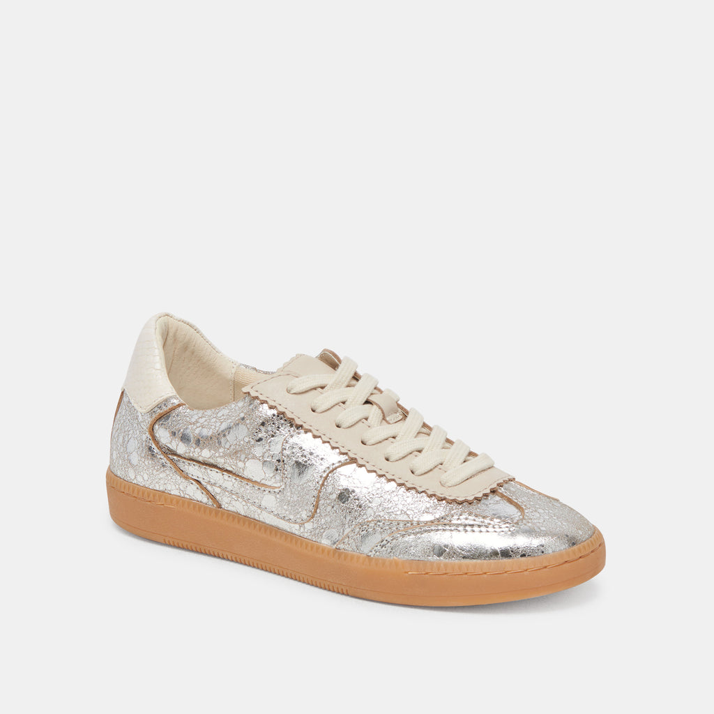 NOTICE WIDE SNEAKERS SILVER DISTRESSED LEATHER - image 2