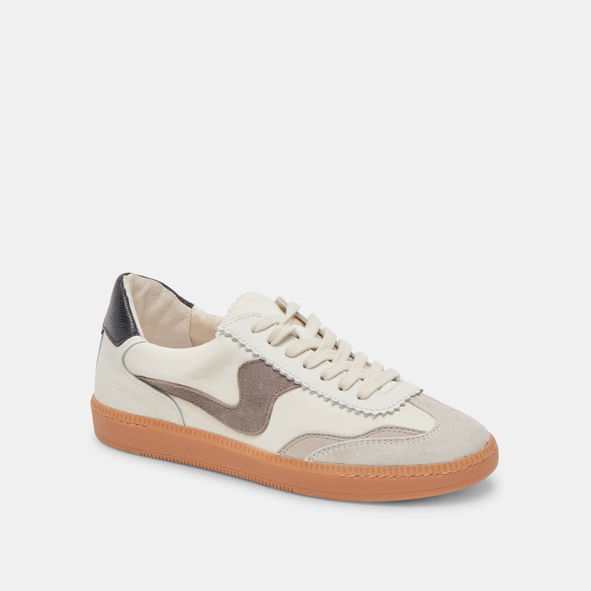NOTICE WIDE SNEAKERS WHITE GREY LEATHER - re:vita
