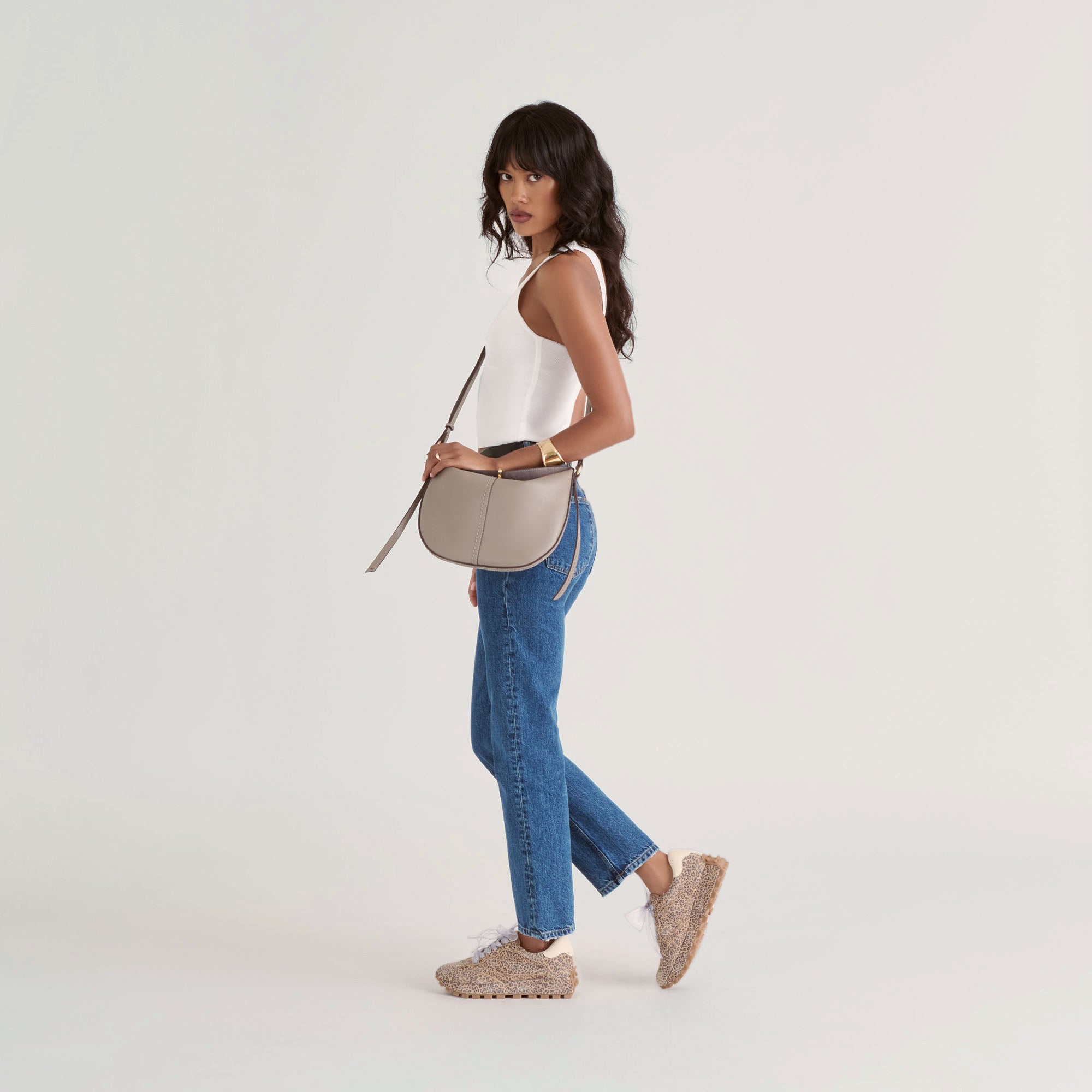BURANO CROSSBODY GREY LEATHER