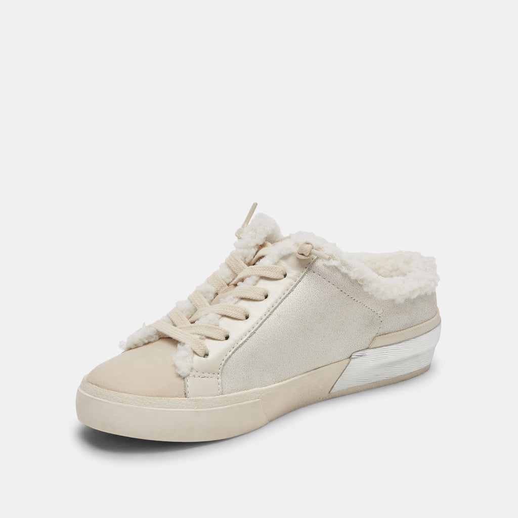 ZANTEL SNEAKERS OFF WHITE CRACKLED LEATHER - image 4