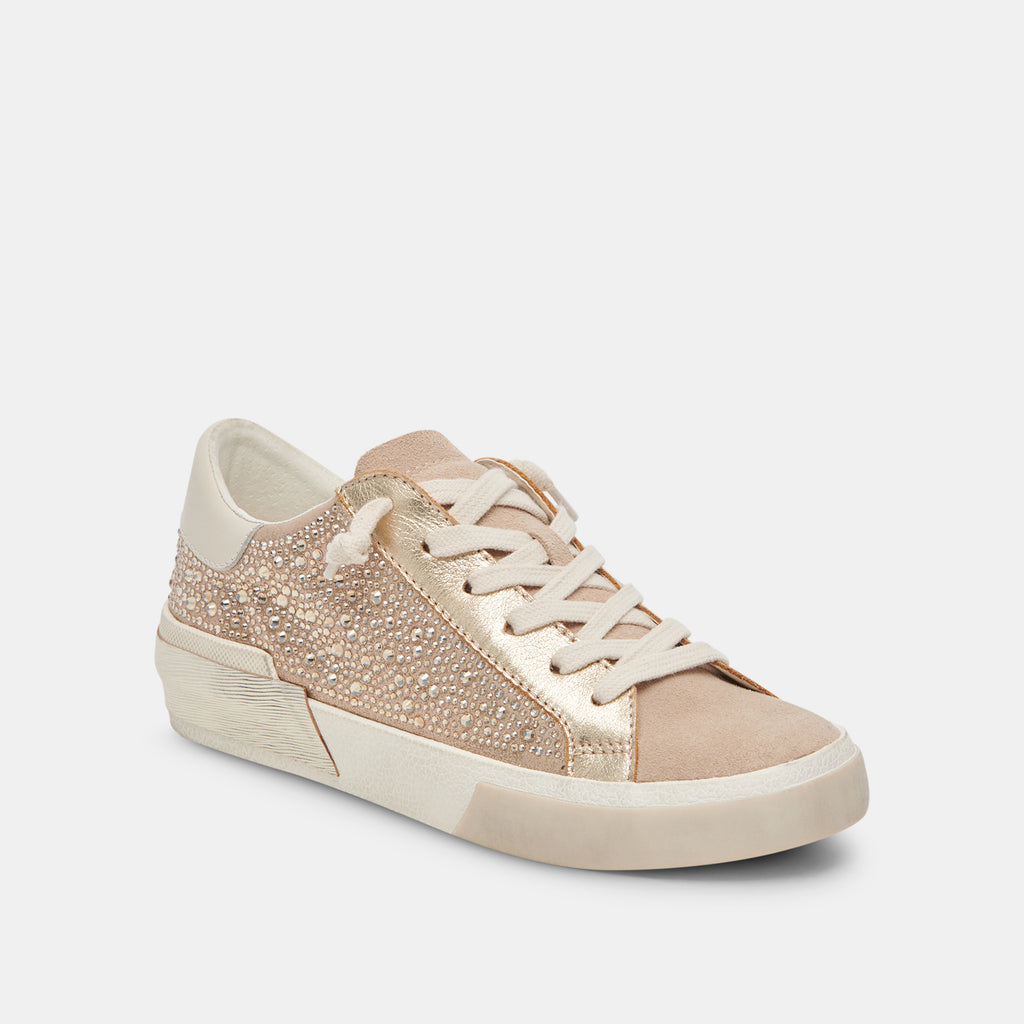 ZINA CRYSTAL SNEAKERS GOLD SUEDE - image 3