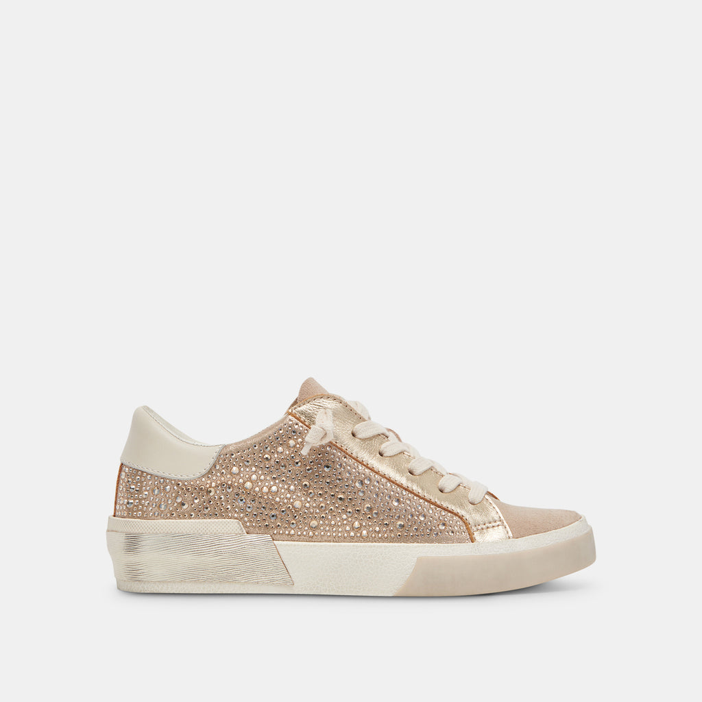 ZINA CRYSTAL SNEAKERS GOLD SUEDE - image 1