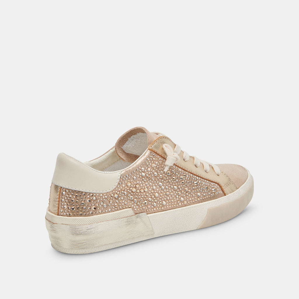 ZINA CRYSTAL SNEAKERS GOLD SUEDE - image 5