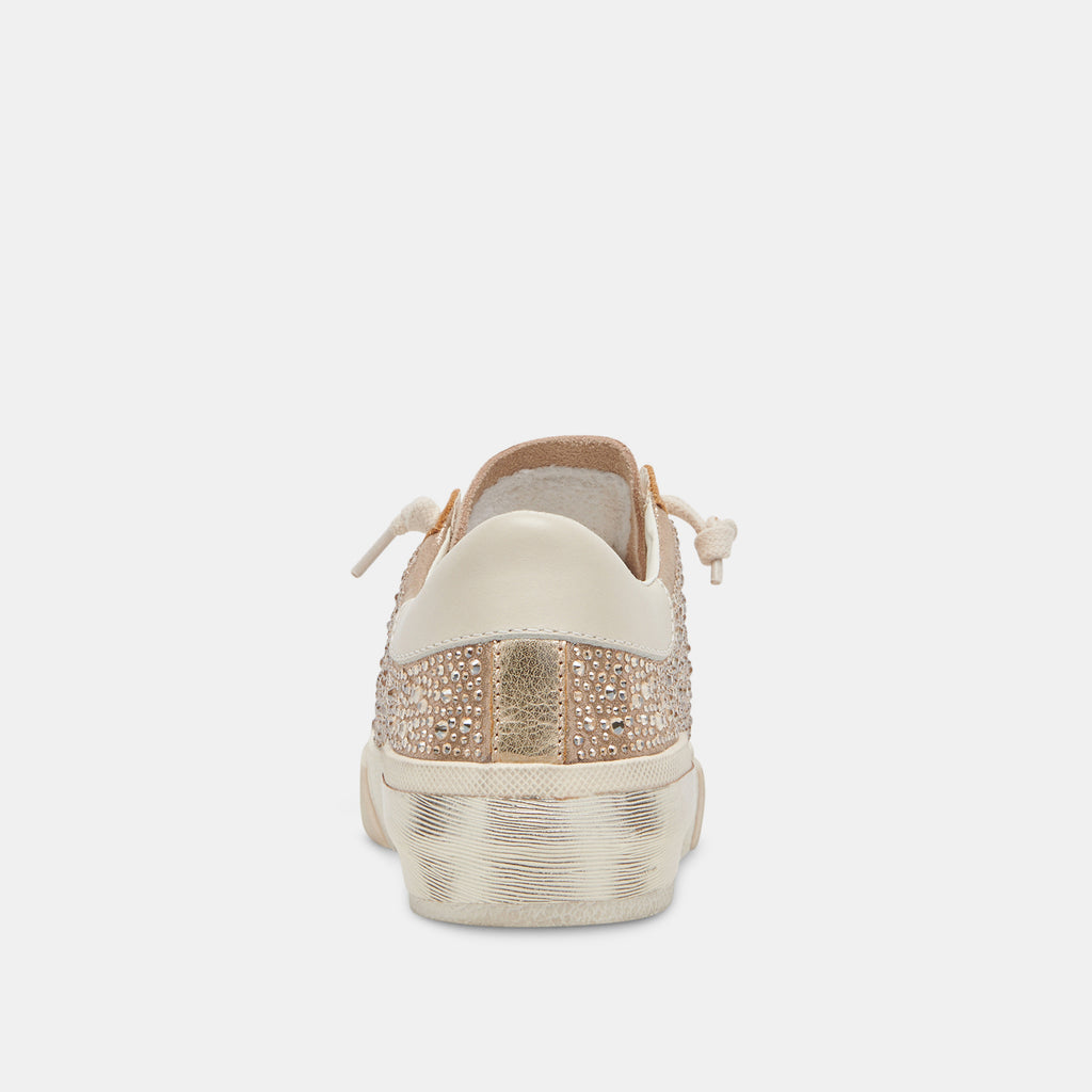 ZINA CRYSTAL SNEAKERS GOLD SUEDE - image 9