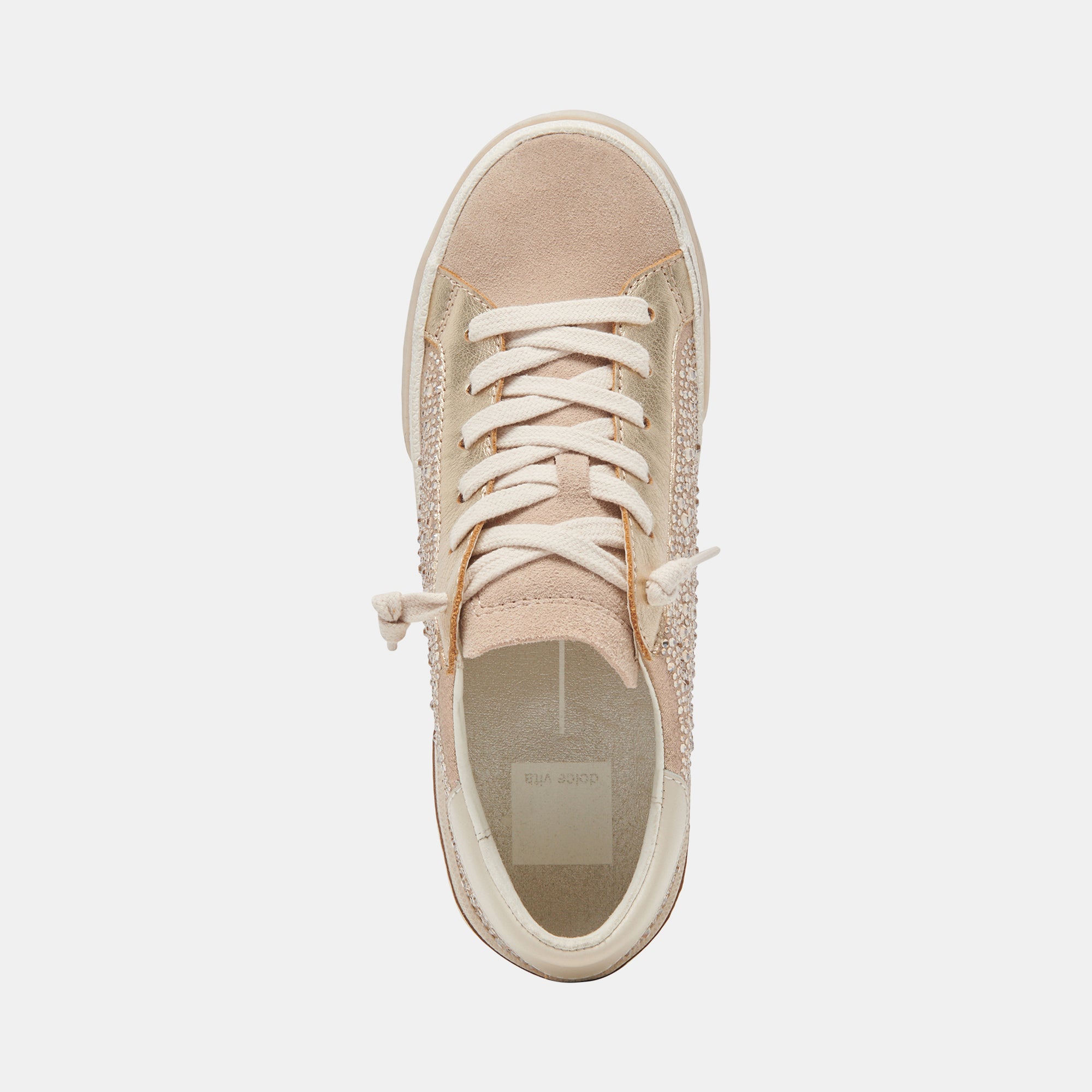 ZINA CRYSTAL SNEAKERS GOLD SUEDE – Dolce Vita