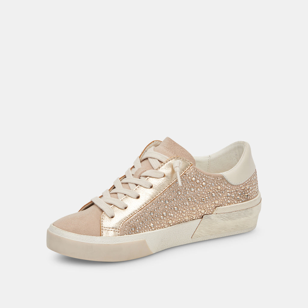 ZINA CRYSTAL SNEAKERS GOLD SUEDE - image 6