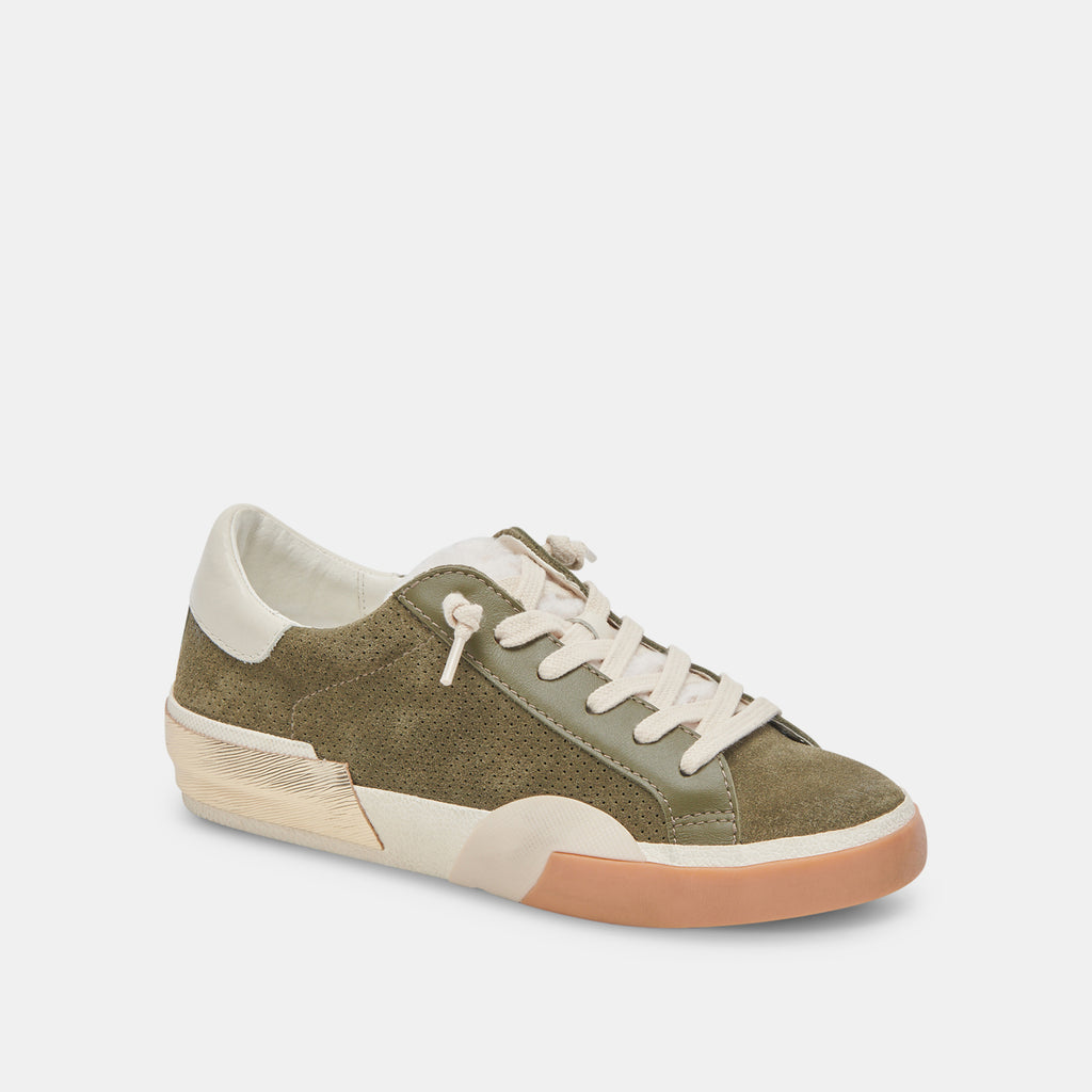 ZINA PLUSH SNEAKERS MOSS PERFORATED SUEDE - image 2