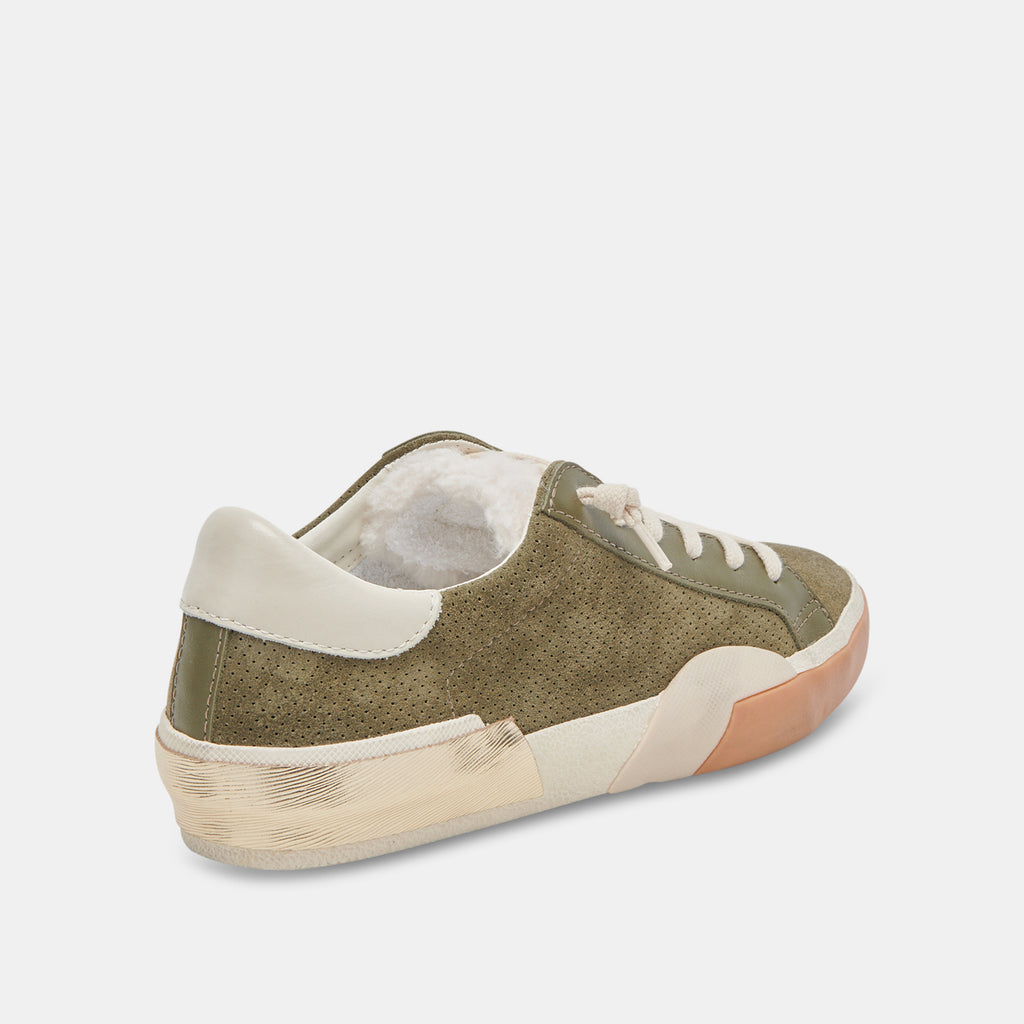ZINA PLUSH SNEAKERS MOSS PERFORATED SUEDE - image 3