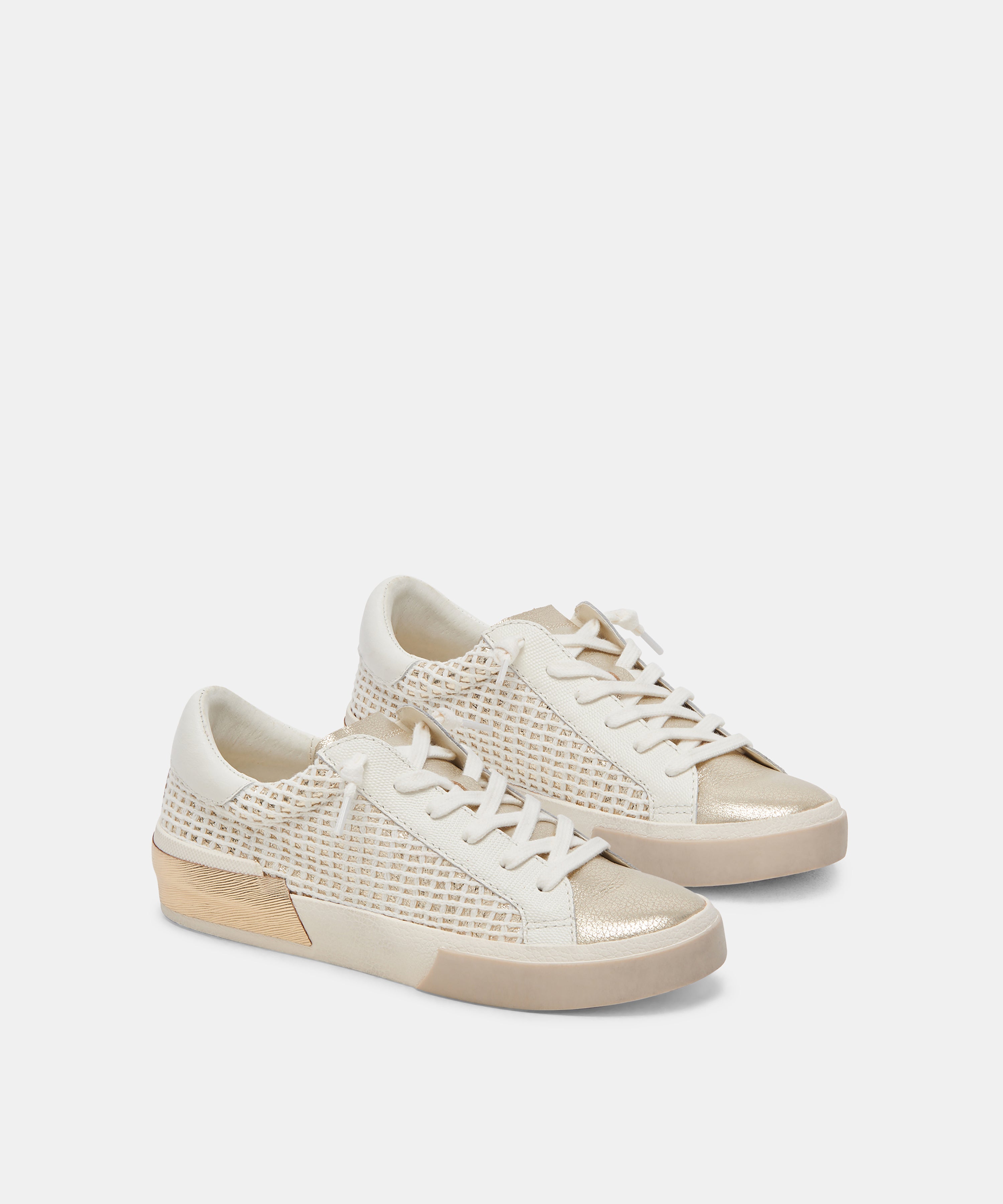 ZINA SNEAKERS BONE GOLD WOVEN - view 3