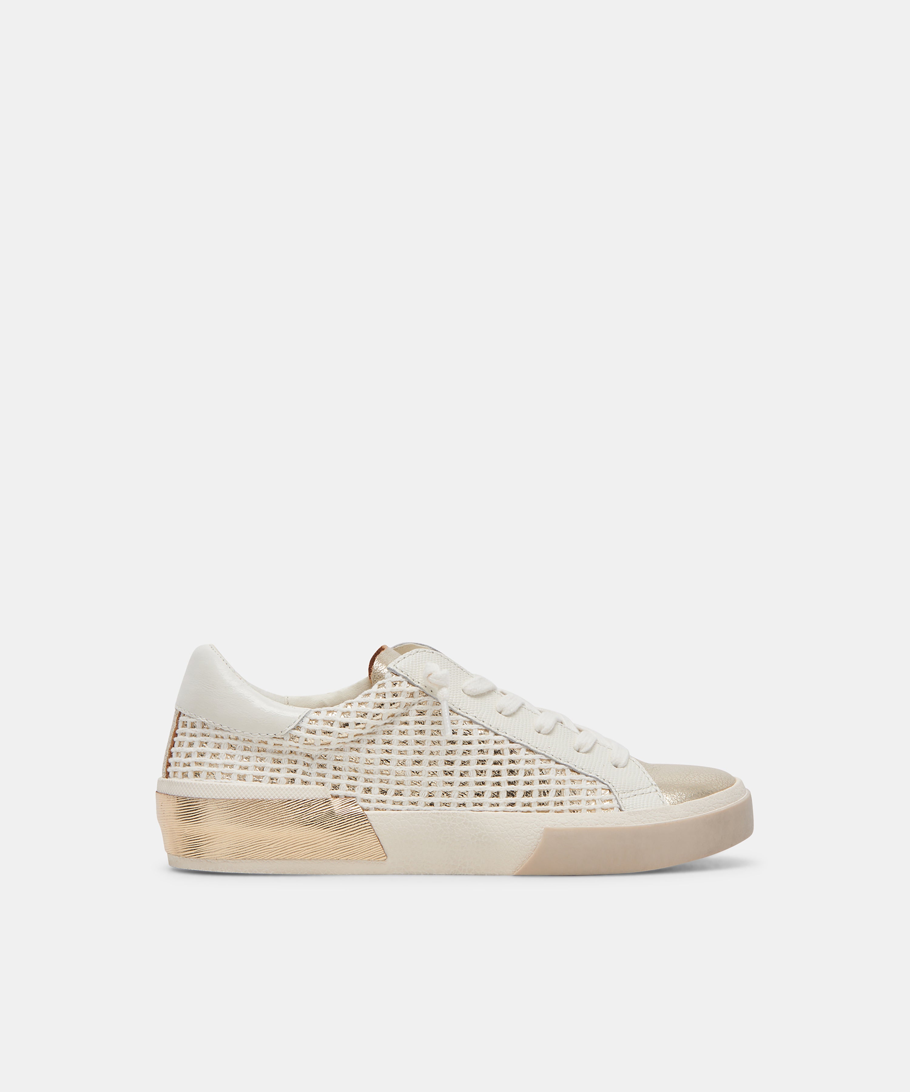 ZINA SNEAKERS BONE GOLD WOVEN