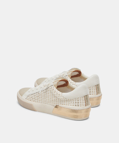 ZINA SNEAKERS BONE GOLD WOVEN
