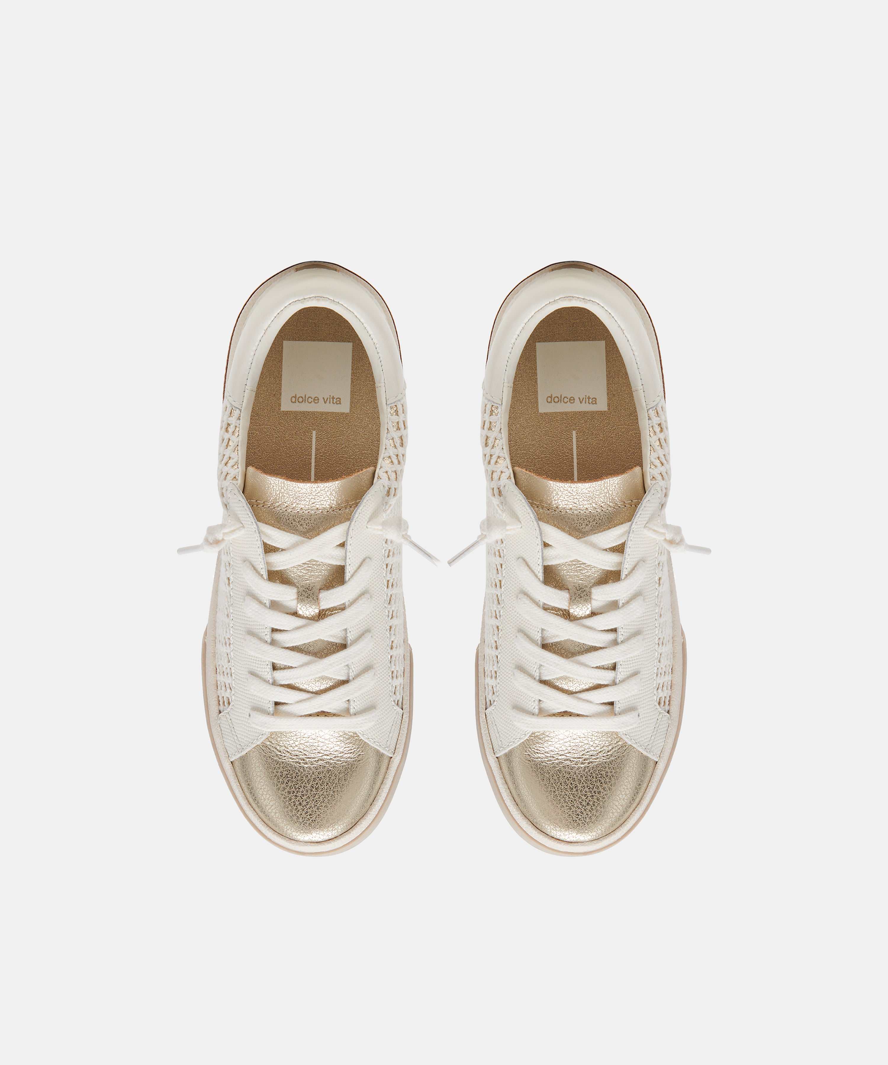 ZINA SNEAKERS BONE GOLD WOVEN - view 4
