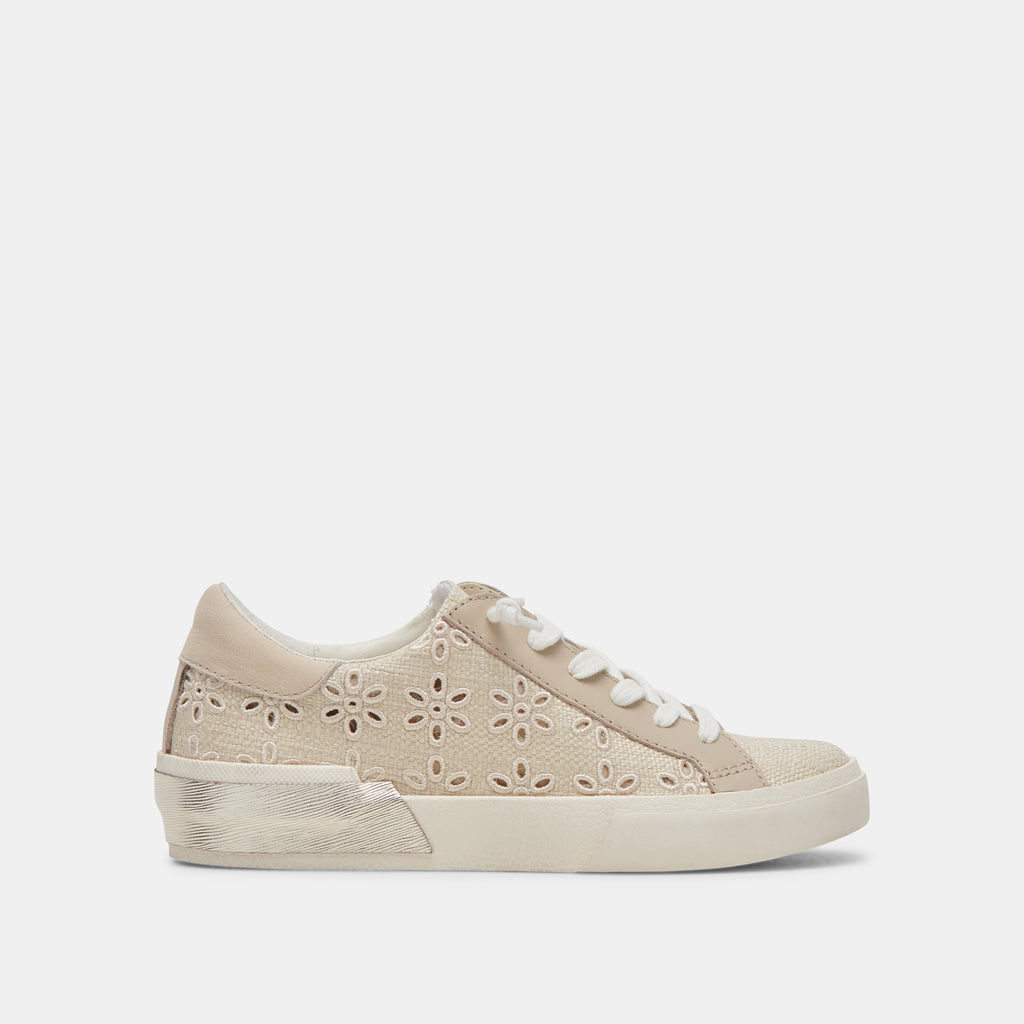ZINA SNEAKERS OATMEAL FLORAL EYELET - image 1