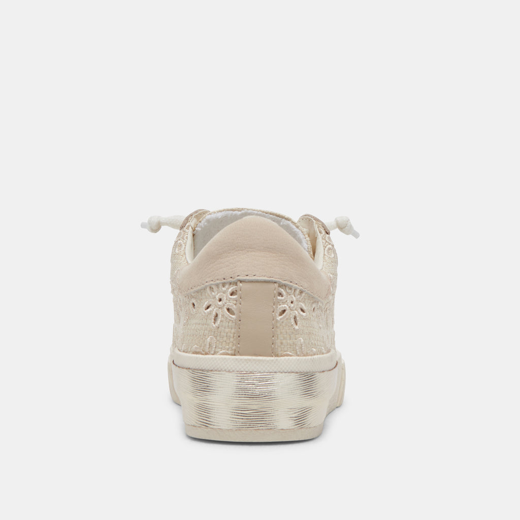 ZINA SNEAKERS OATMEAL FLORAL EYELET - image 7