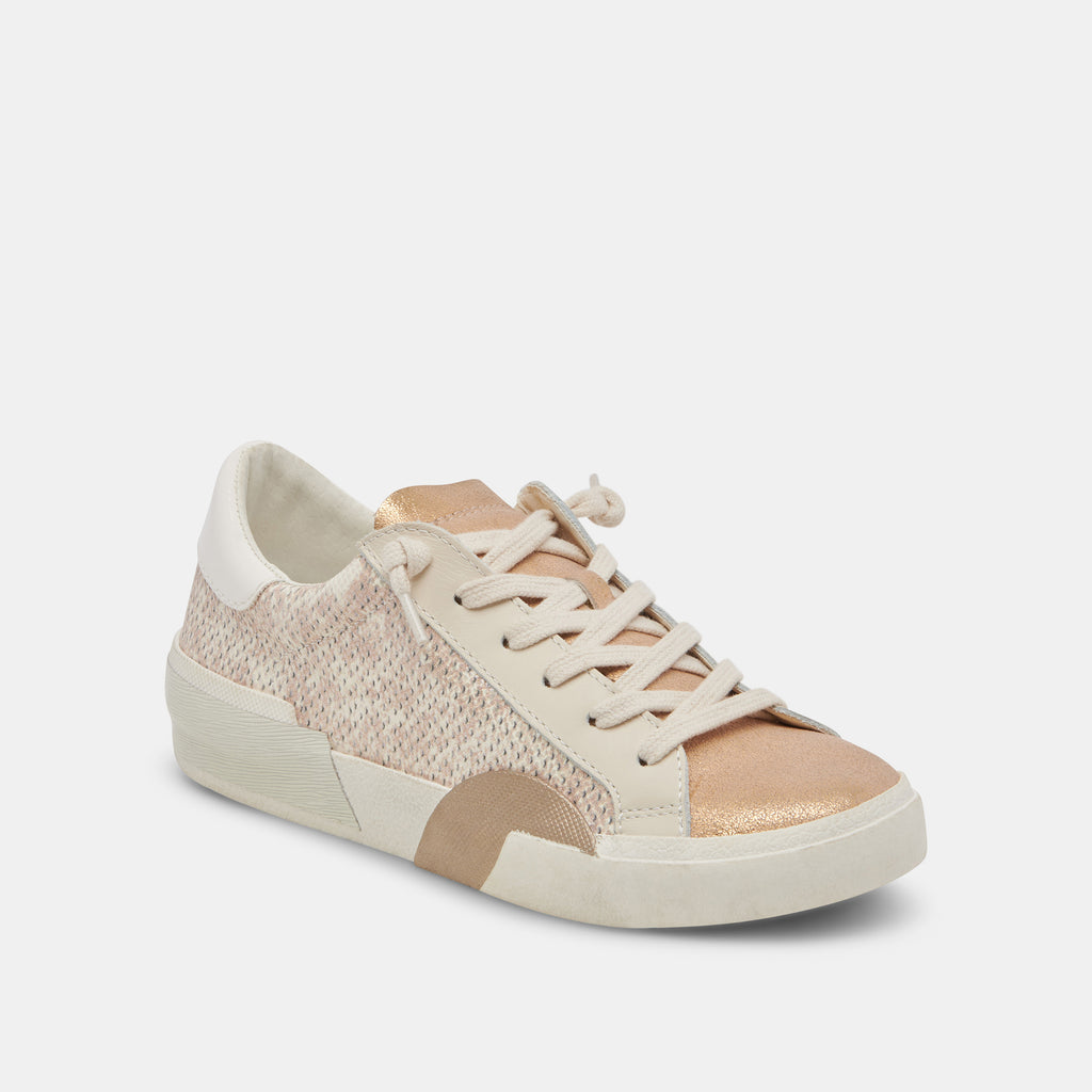 ZINA SNEAKERS SAND EMBOSSED LEATHER - image 3