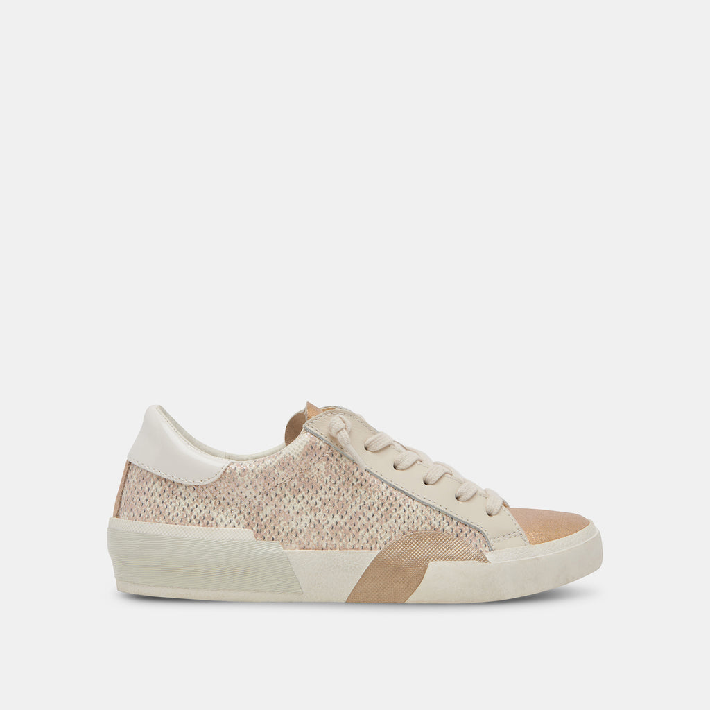 ZINA SNEAKERS SAND EMBOSSED LEATHER - image 1