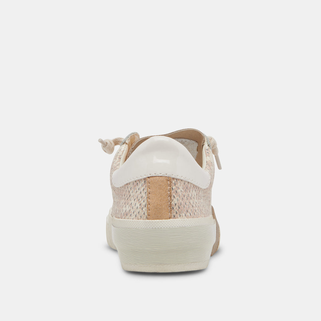 ZINA SNEAKERS SAND EMBOSSED LEATHER - image 8