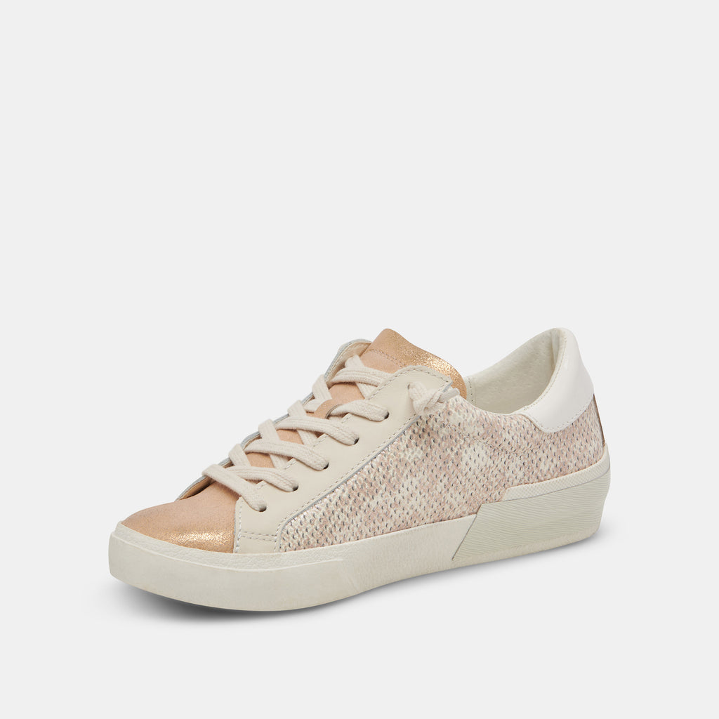 ZINA SNEAKERS SAND EMBOSSED LEATHER - image 5