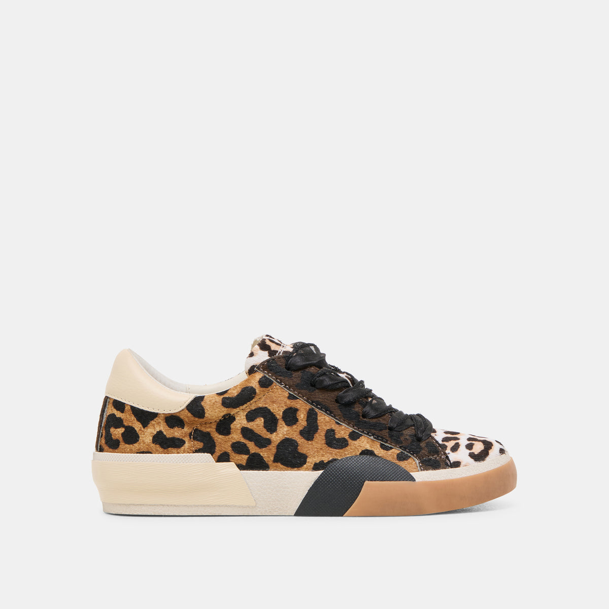 Dolce Vita Black Perforated Slip-Ons with Tan Sole Notice Sneakers- Leopard by Dolce Vita | Avara main image 3