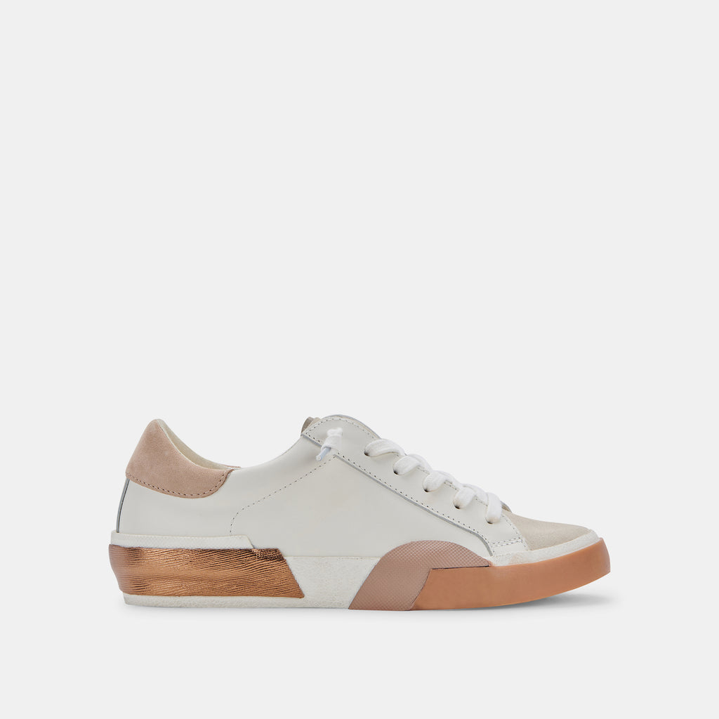 ZINA WIDE SNEAKERS WHITE TAN LEATHER - image 1