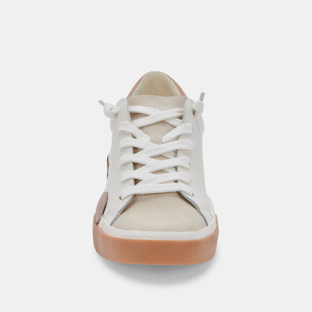 ZINA WIDE SNEAKERS WHITE TAN LEATHER - image 8