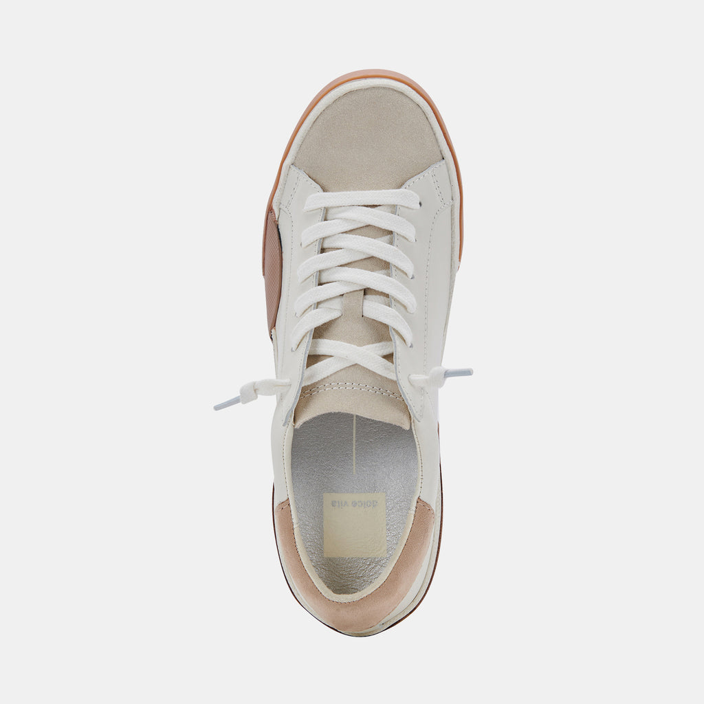 ZINA WIDE SNEAKERS WHITE TAN LEATHER - image 12