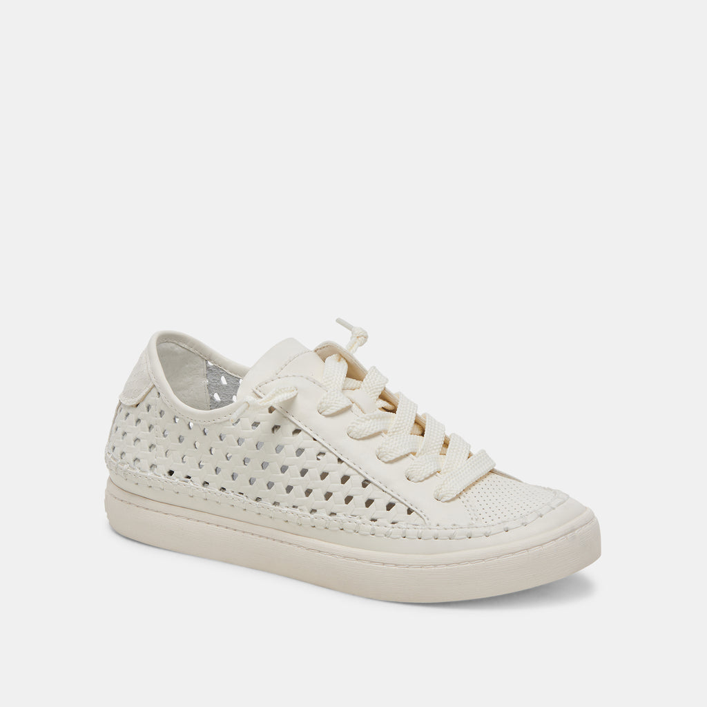 ZOLEN SNEAKERS WHITE PERFORATED LEATHER – Dolce Vita