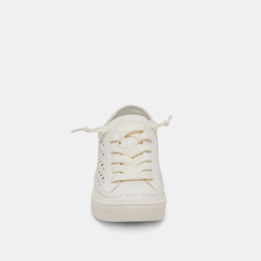 ZOLEN SNEAKERS WHITE PERFORATED LEATHER â Dolce Vita
