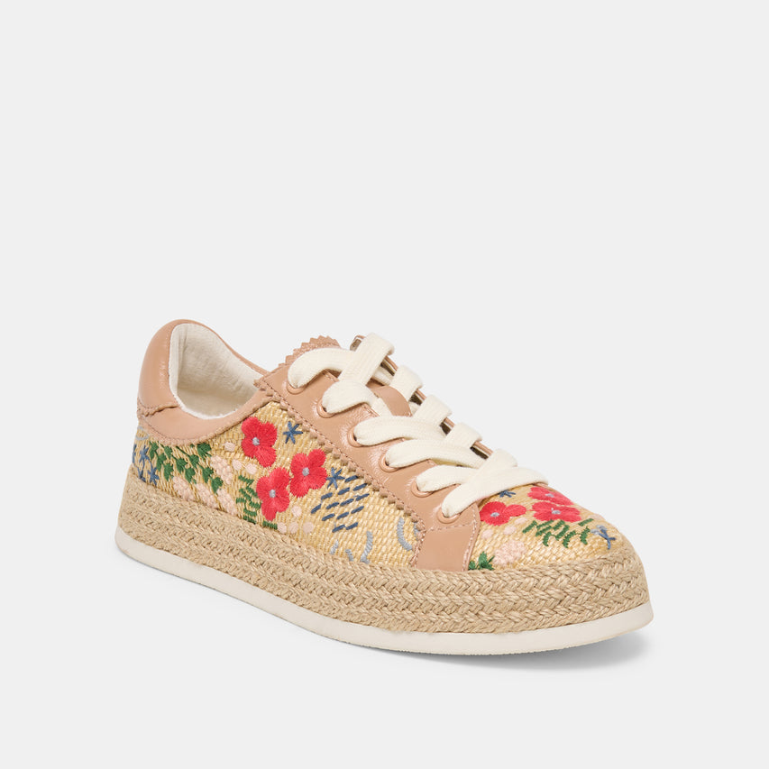AZALIA SNEAKERS SAND FLORAL RAFFIA