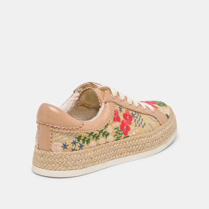 AZALIA SNEAKERS SAND FLORAL RAFFIA