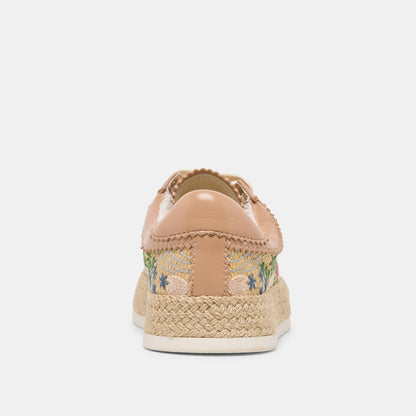 AZALIA SNEAKERS SAND FLORAL RAFFIA