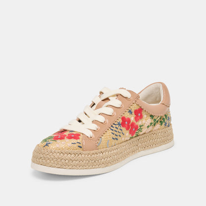 AZALIA SNEAKERS SAND FLORAL RAFFIA