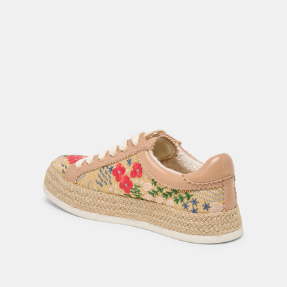 AZALIA SNEAKERS SAND FLORAL RAFFIA