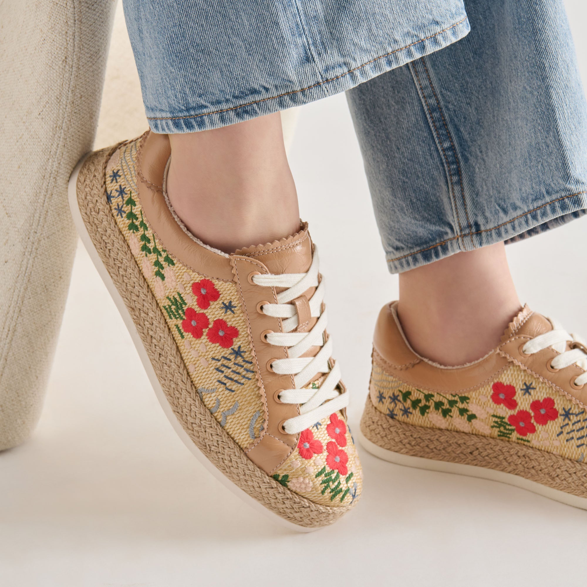 AZALIA SNEAKERS SAND FLORAL RAFFIA - view 4