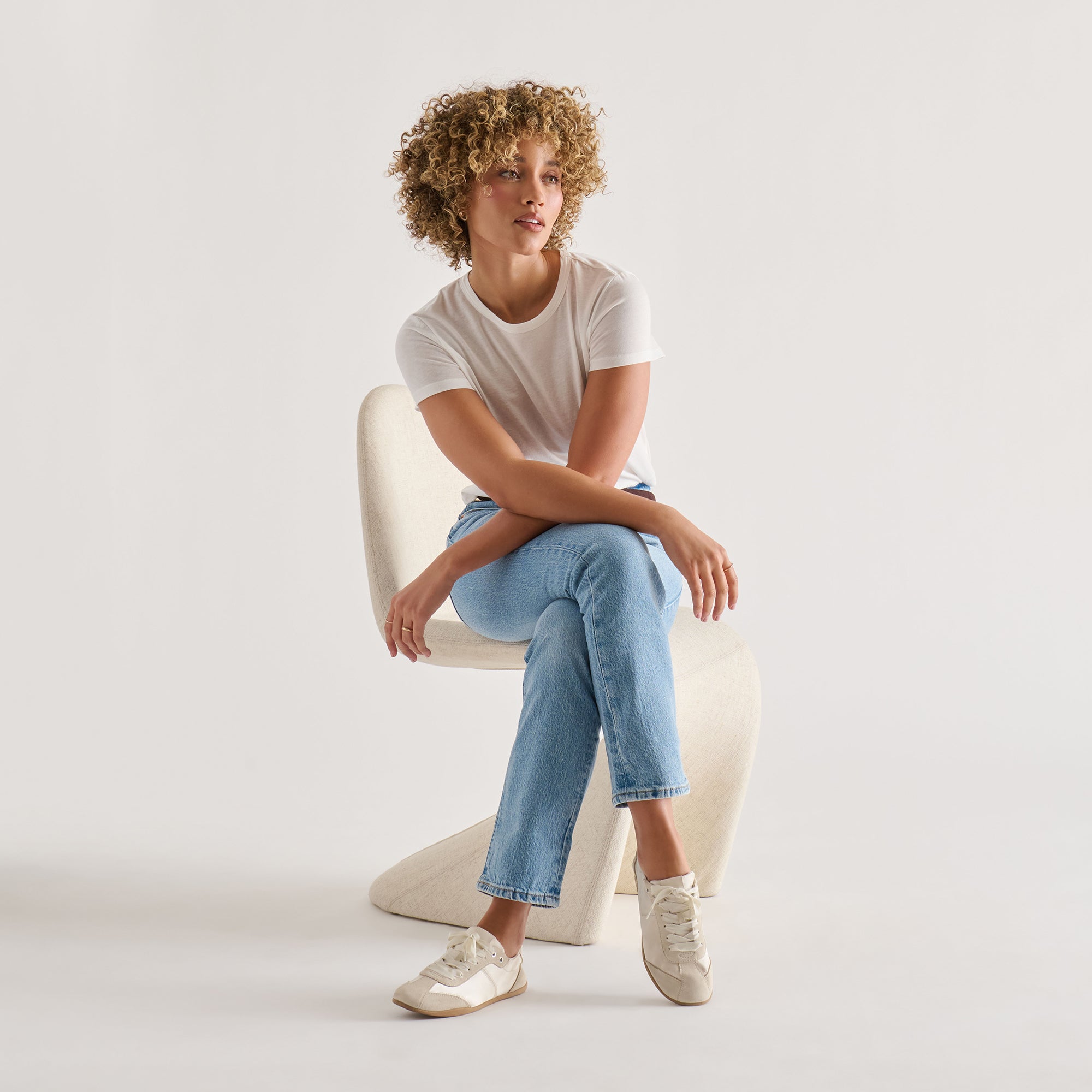DAKODA SNEAKERS OFF WHITE SATIN - view 4