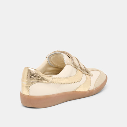 MERIT VELCRO SNEAKERS WHITE GOLD LEATHER