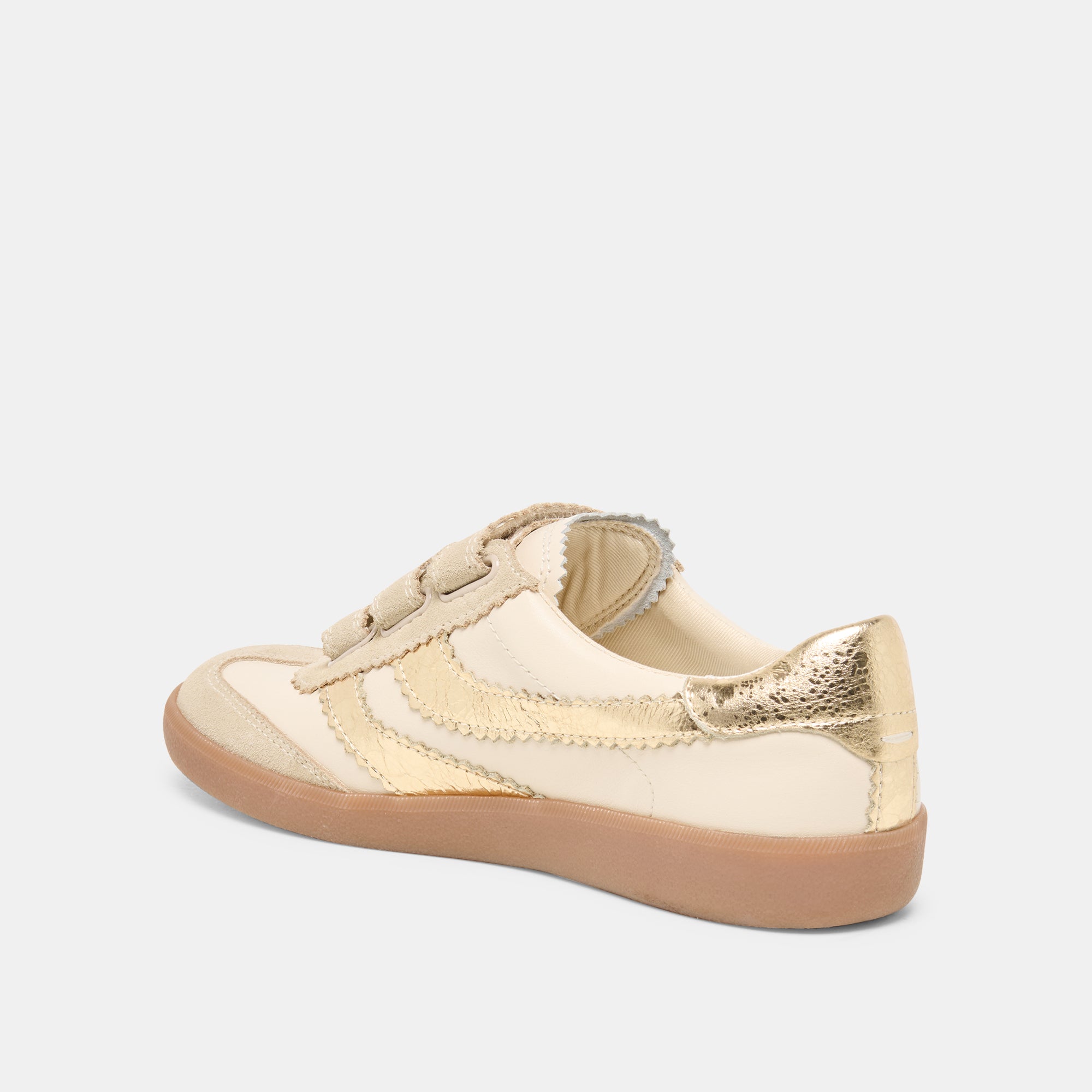 MERIT VELCRO SNEAKERS WHITE GOLD LEATHER
