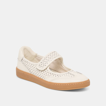 NANET SNEAKERS WHITE PERFORATED LEATHER