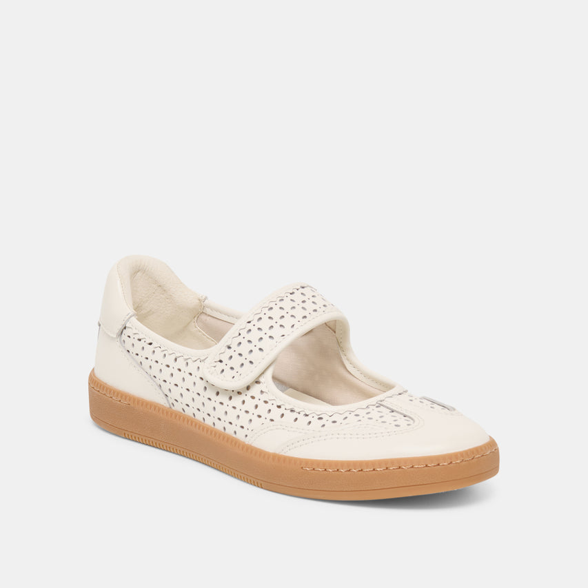 NANET SNEAKERS WHITE PERFORATED LEATHER