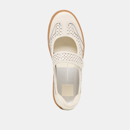 NANET SNEAKERS WHITE PERFORATED LEATHER