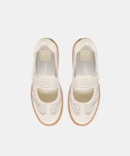NANET SNEAKERS WHITE PERFORATED LEATHER